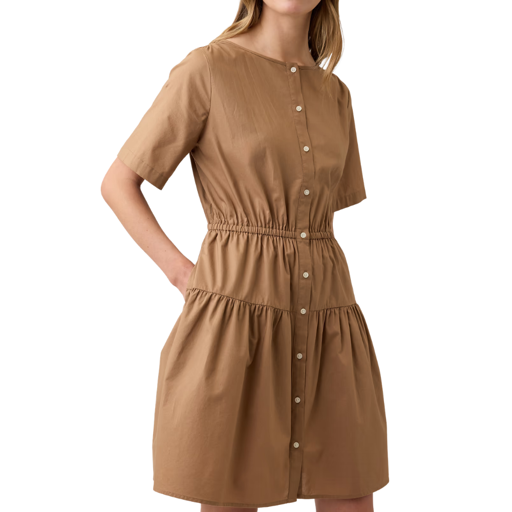 Women's Black Cotton Poplin Mini Dress