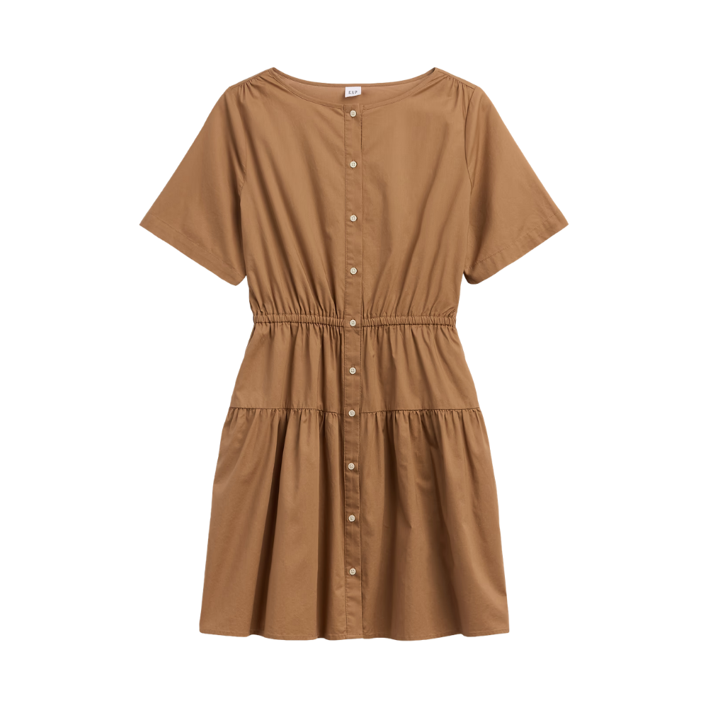Women's Black Cotton Poplin Mini Dress