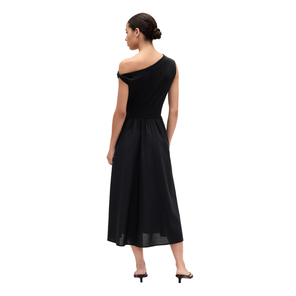 Women's Black One Shoulder Maxi Dress