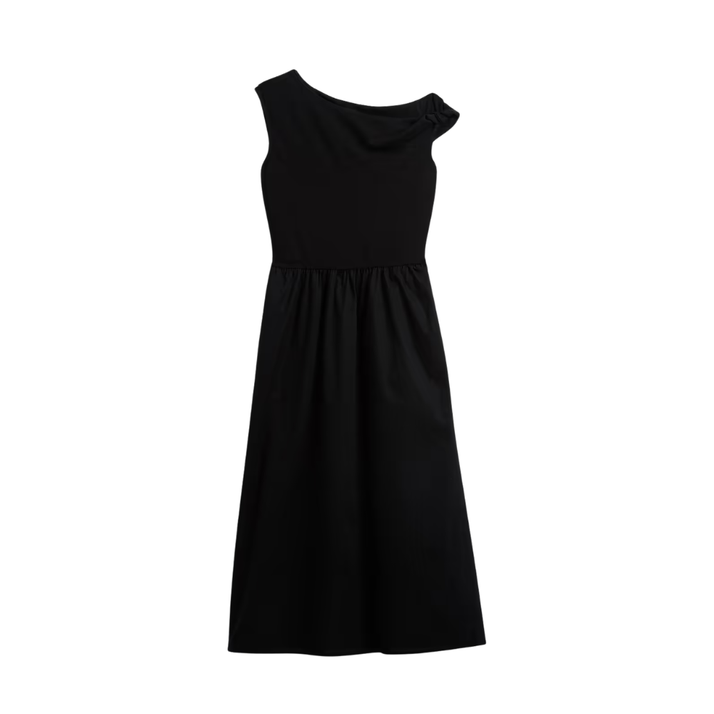 Women's Black One Shoulder Maxi Dress