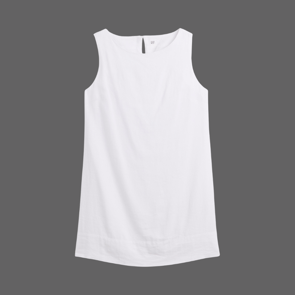 Women's Linen Blend Mini Apron Dress