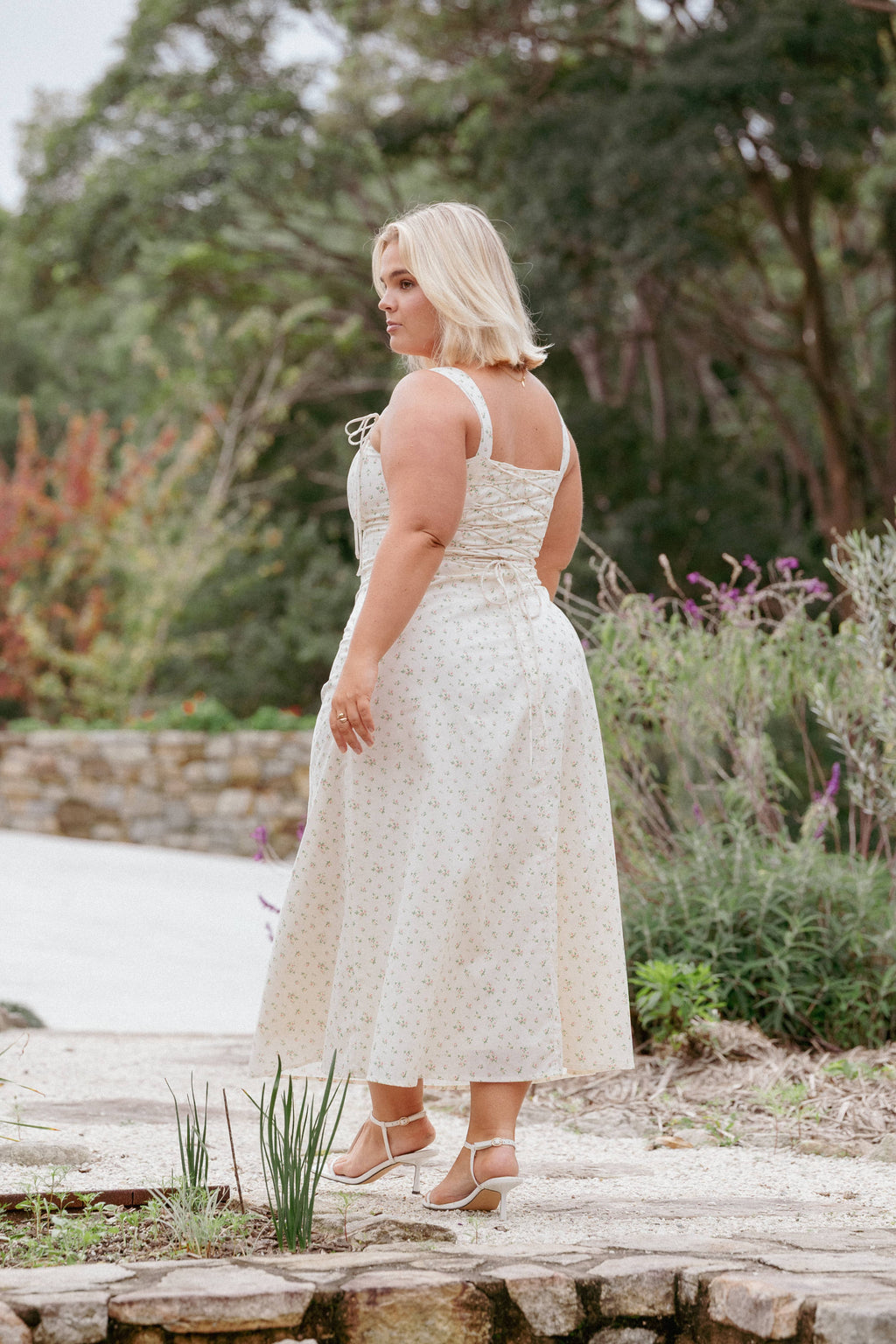 Clarissa Midi Dress - White Betty