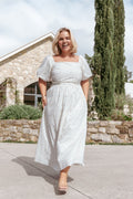 Clo Puff Sleeve Midi Dress - White Betty