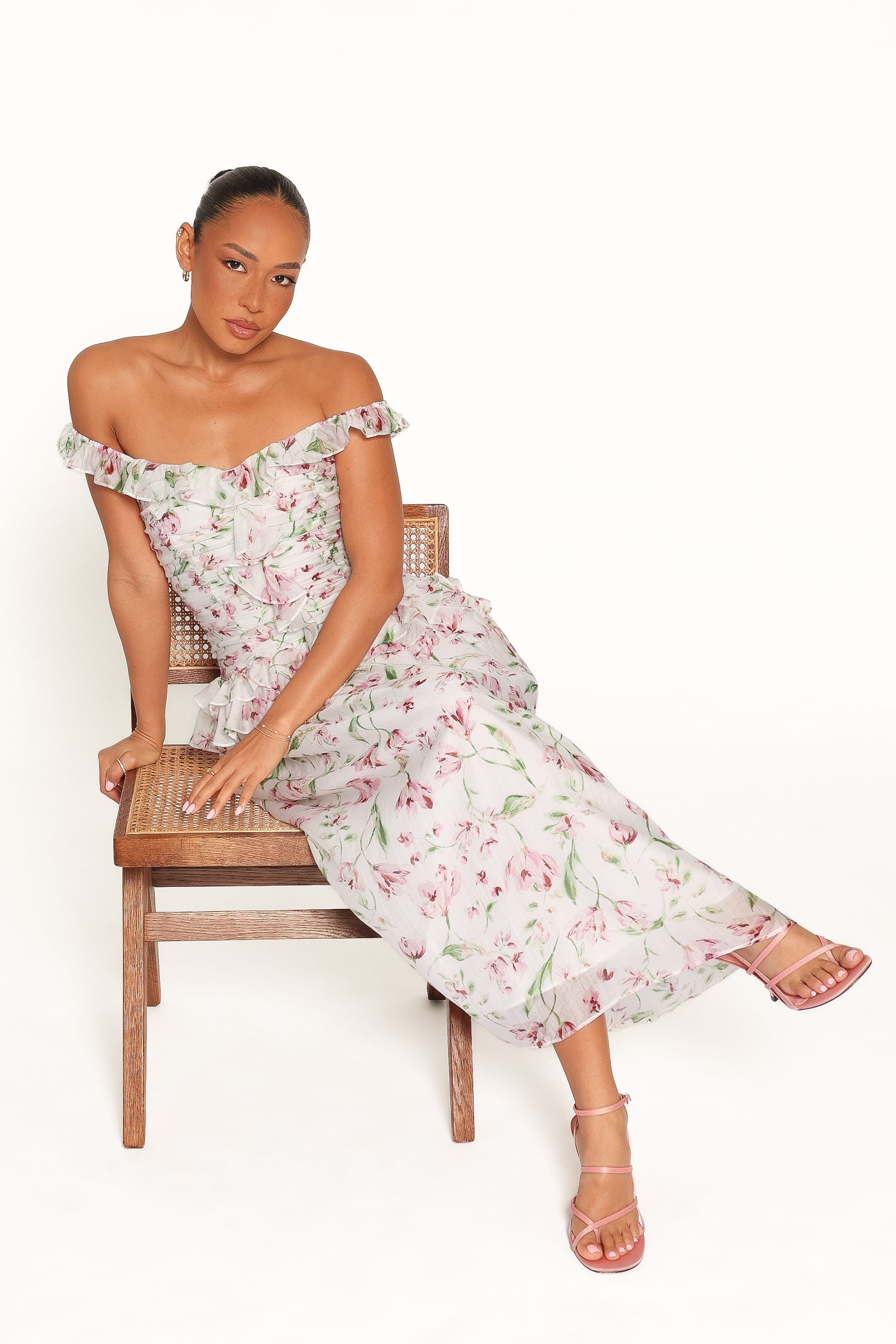 Garcia Midi Dress - White Floral