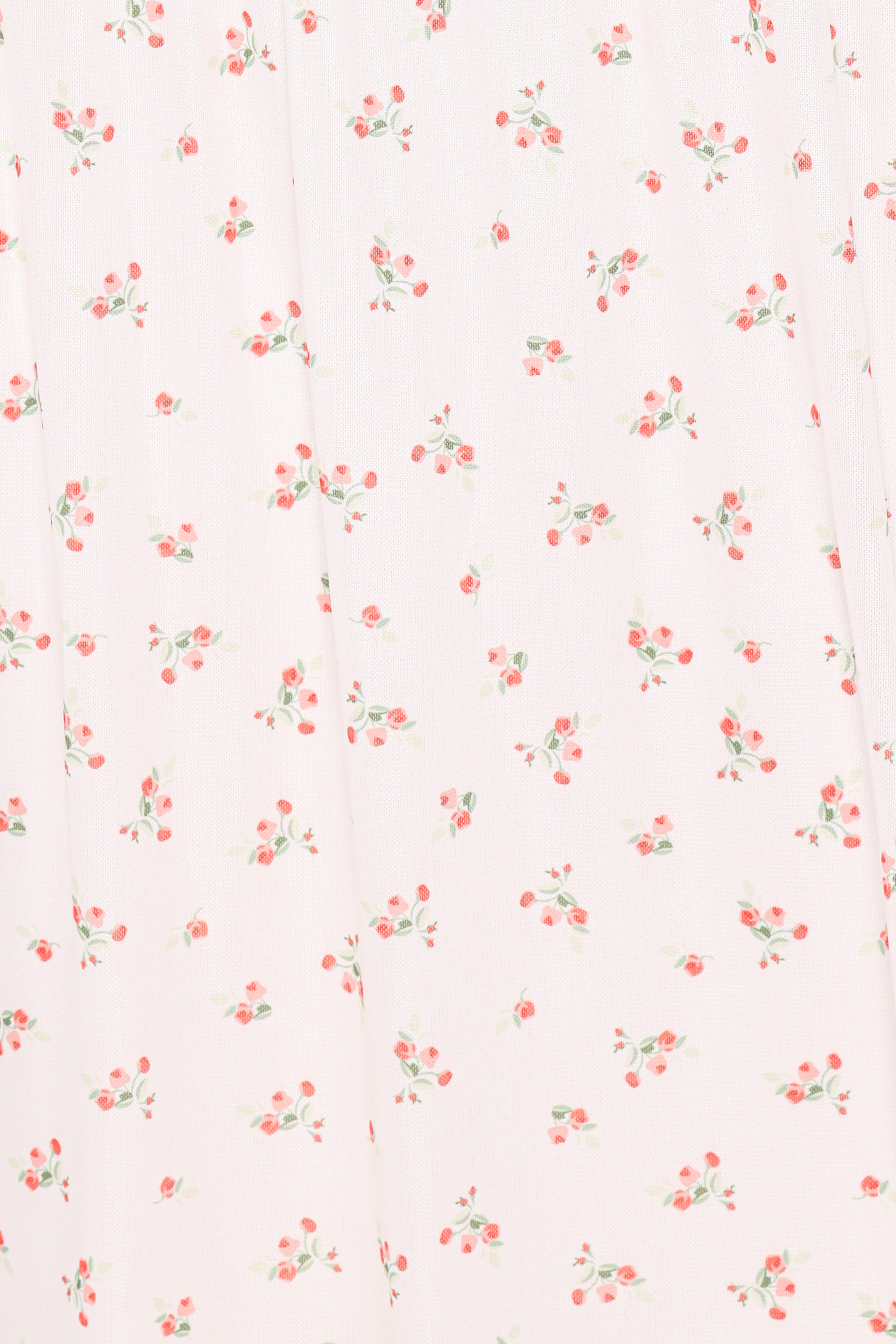 Floral pattern with small red flowers on a white background
