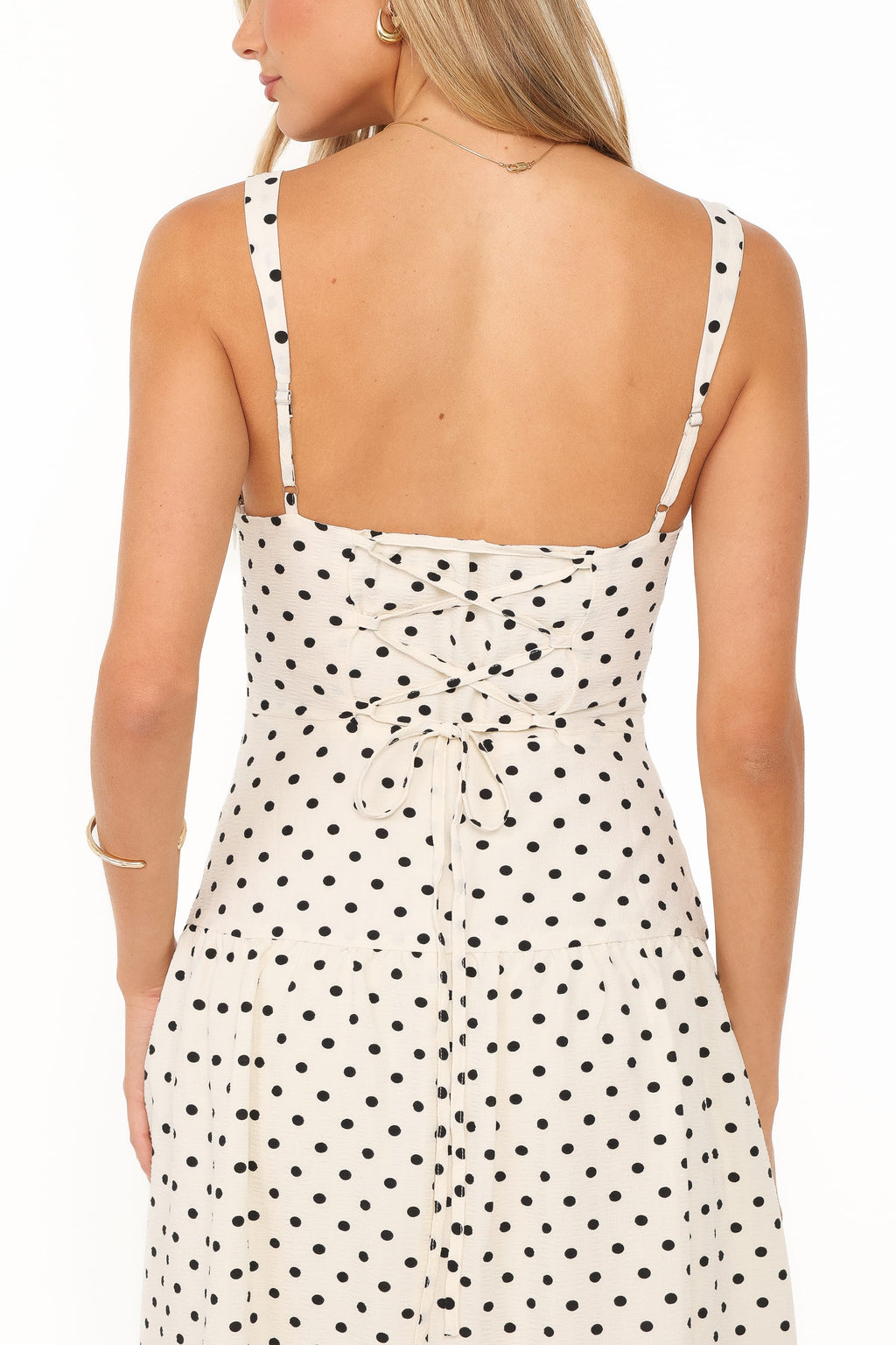 Sophina Midi Dress - Black Polka Dot
