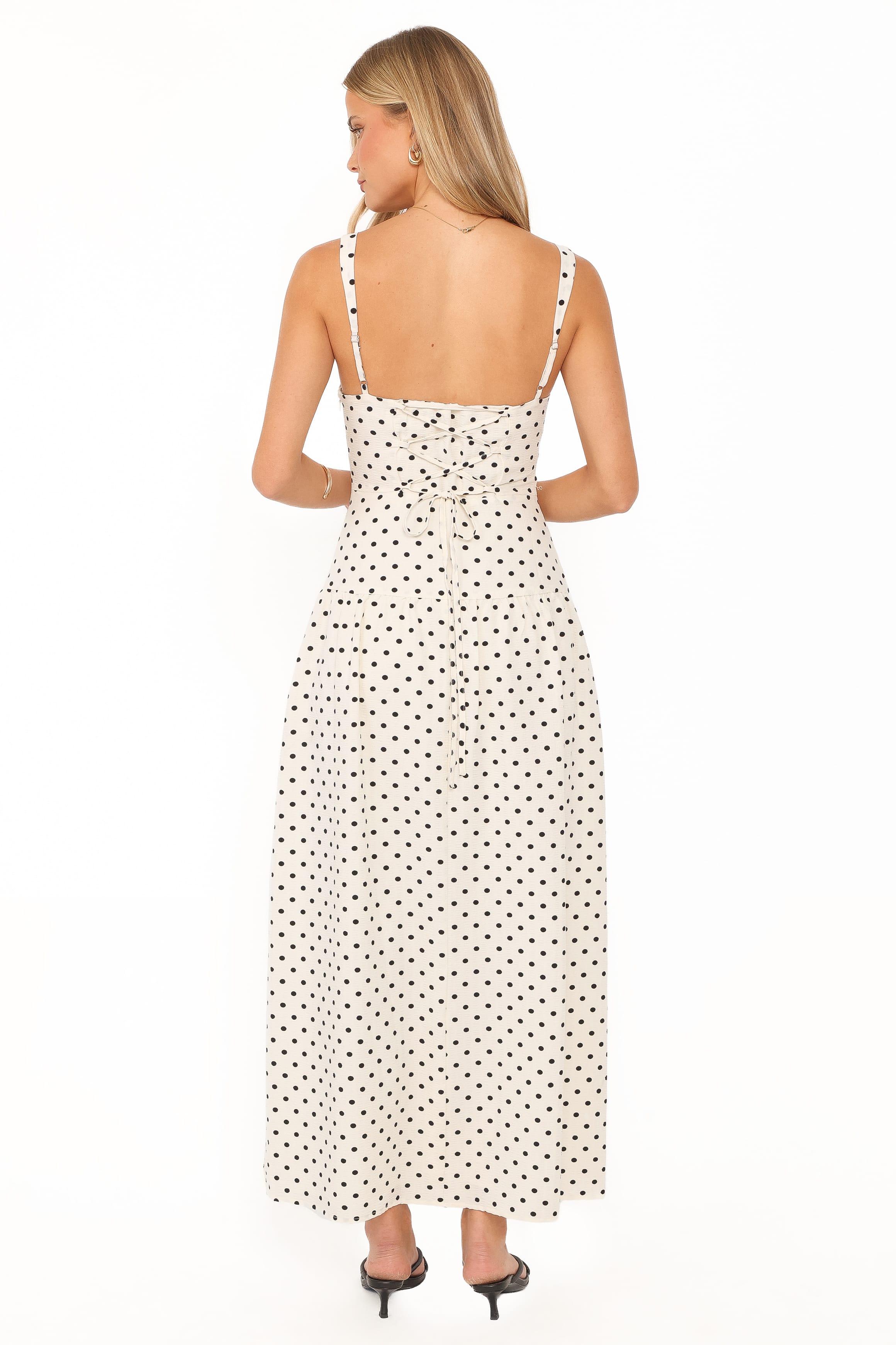Sophina Midi Dress - Black Polka Dot