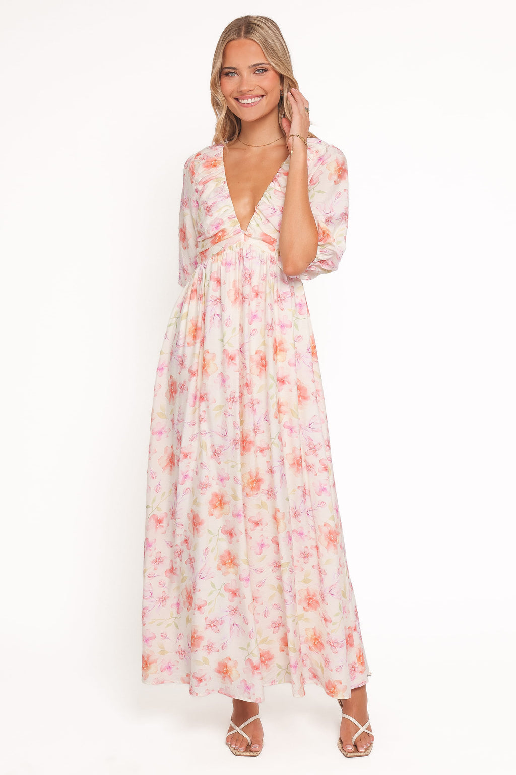 Andara Maxi Dress - White Floral