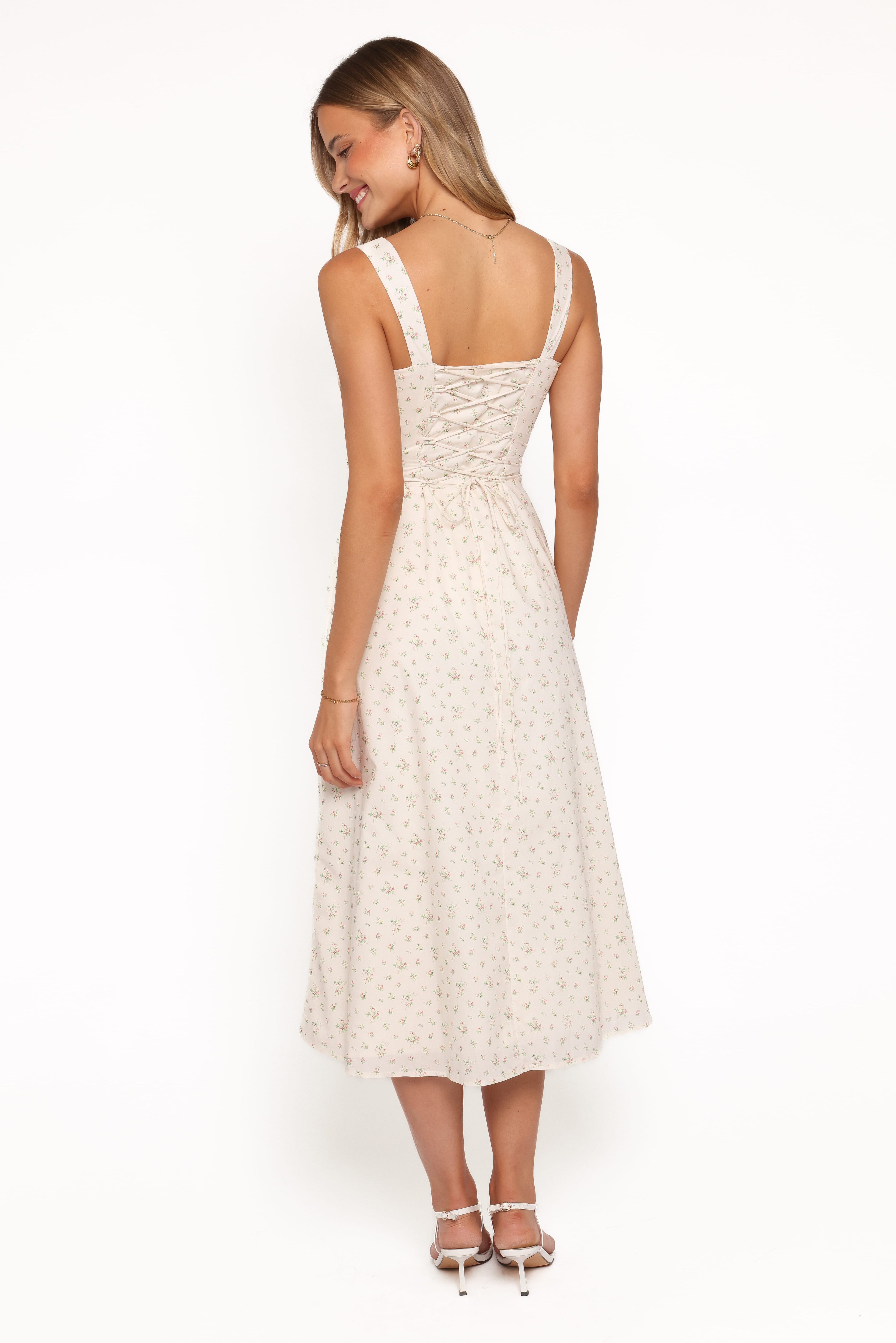Clarissa Midi Dress - White Betty