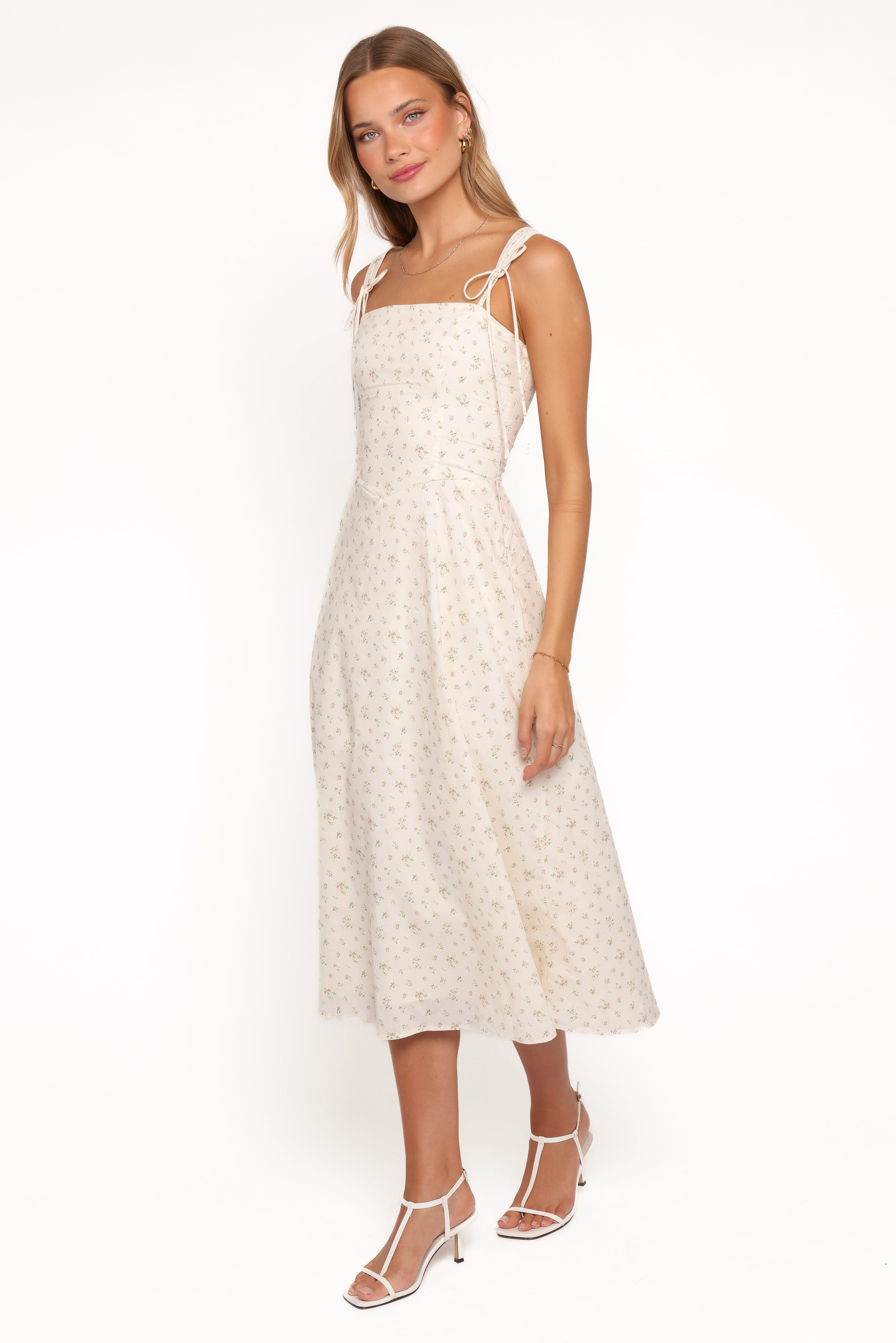 Clarissa Midi Dress - White Betty