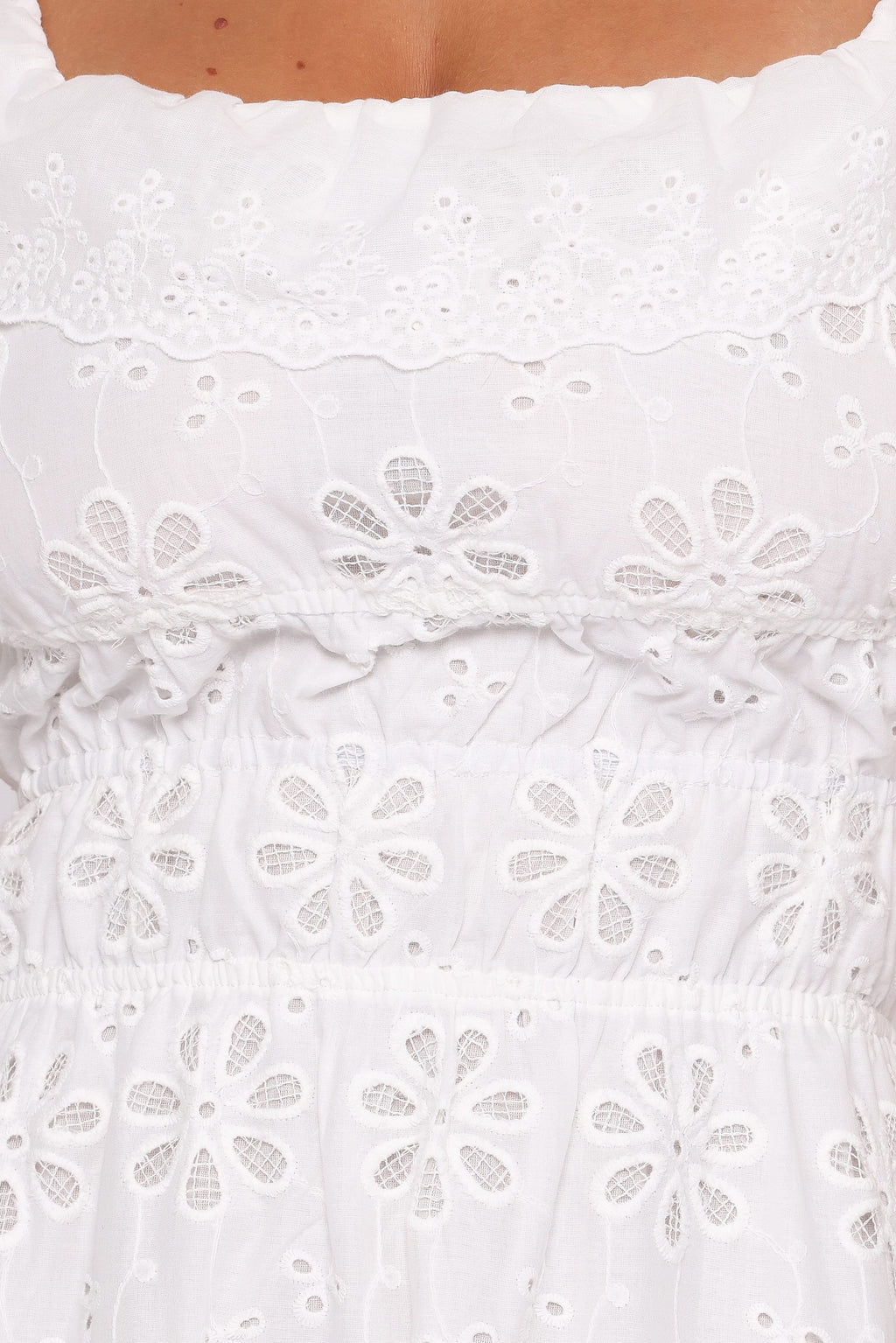 Elwyn Maxi Dress - White Broderie