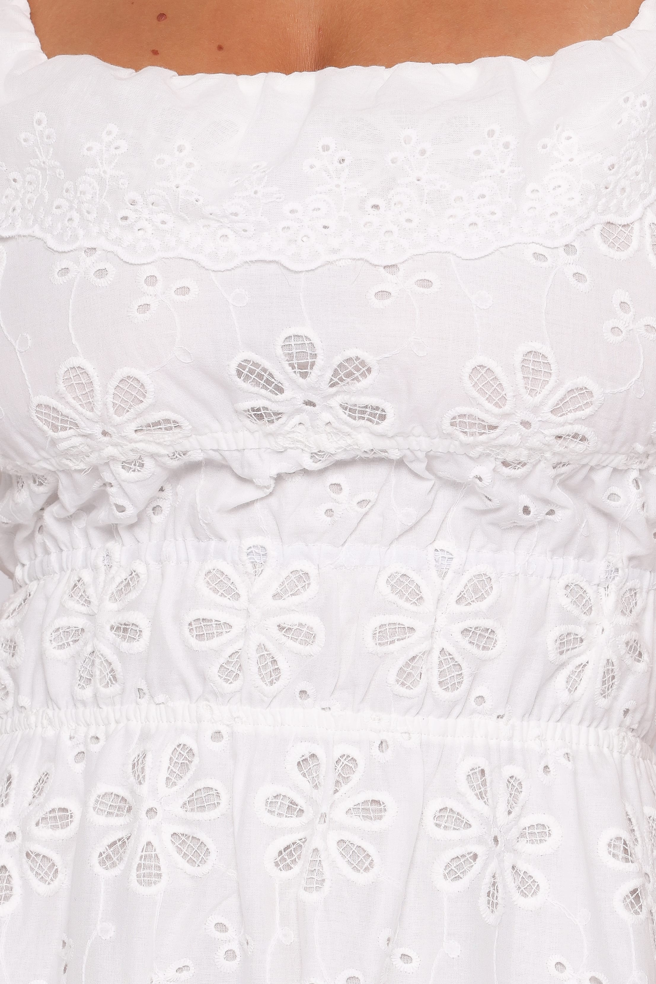 Elwyn Maxi Dress - White Broderie
