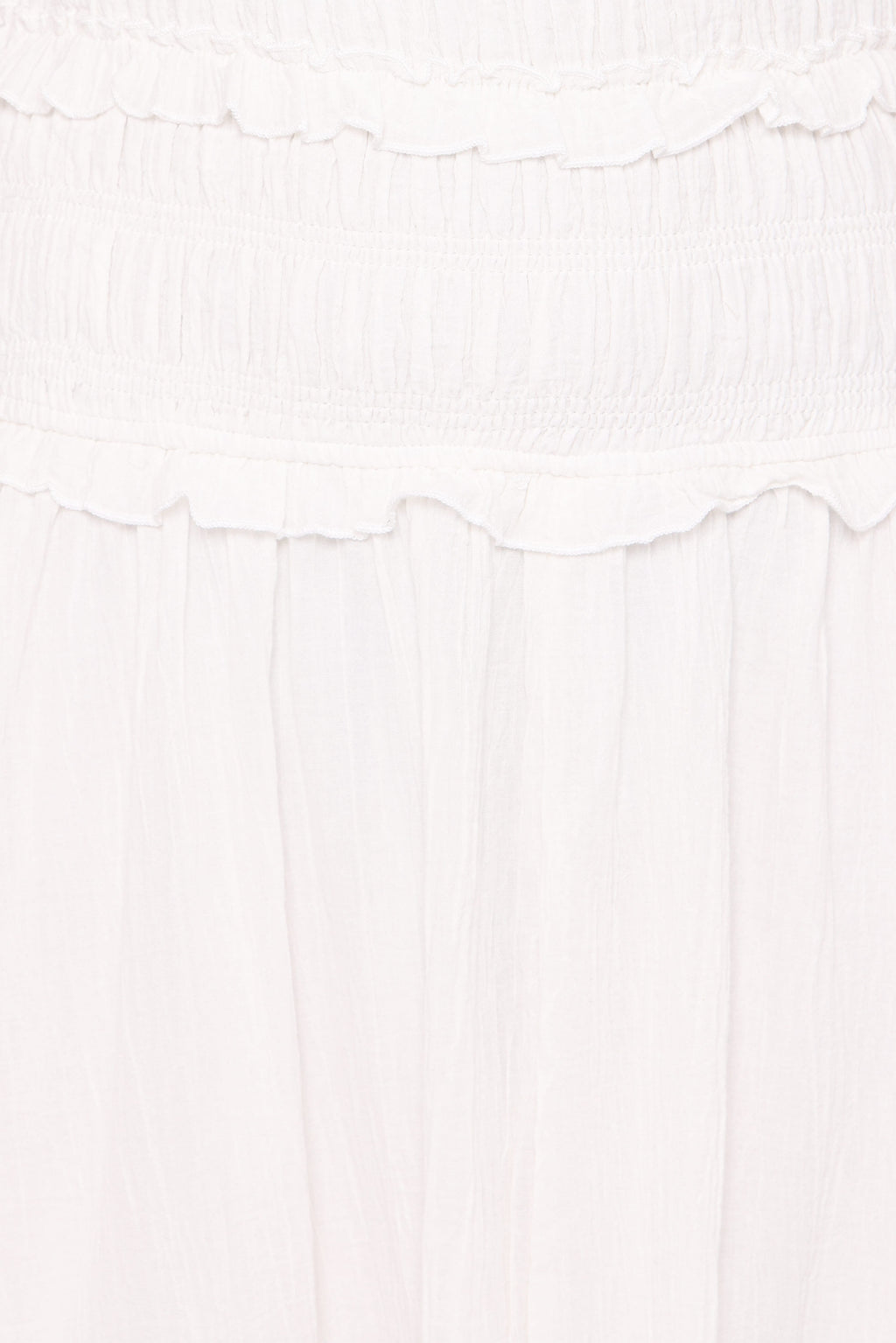Enola Gather Midi Dress - White