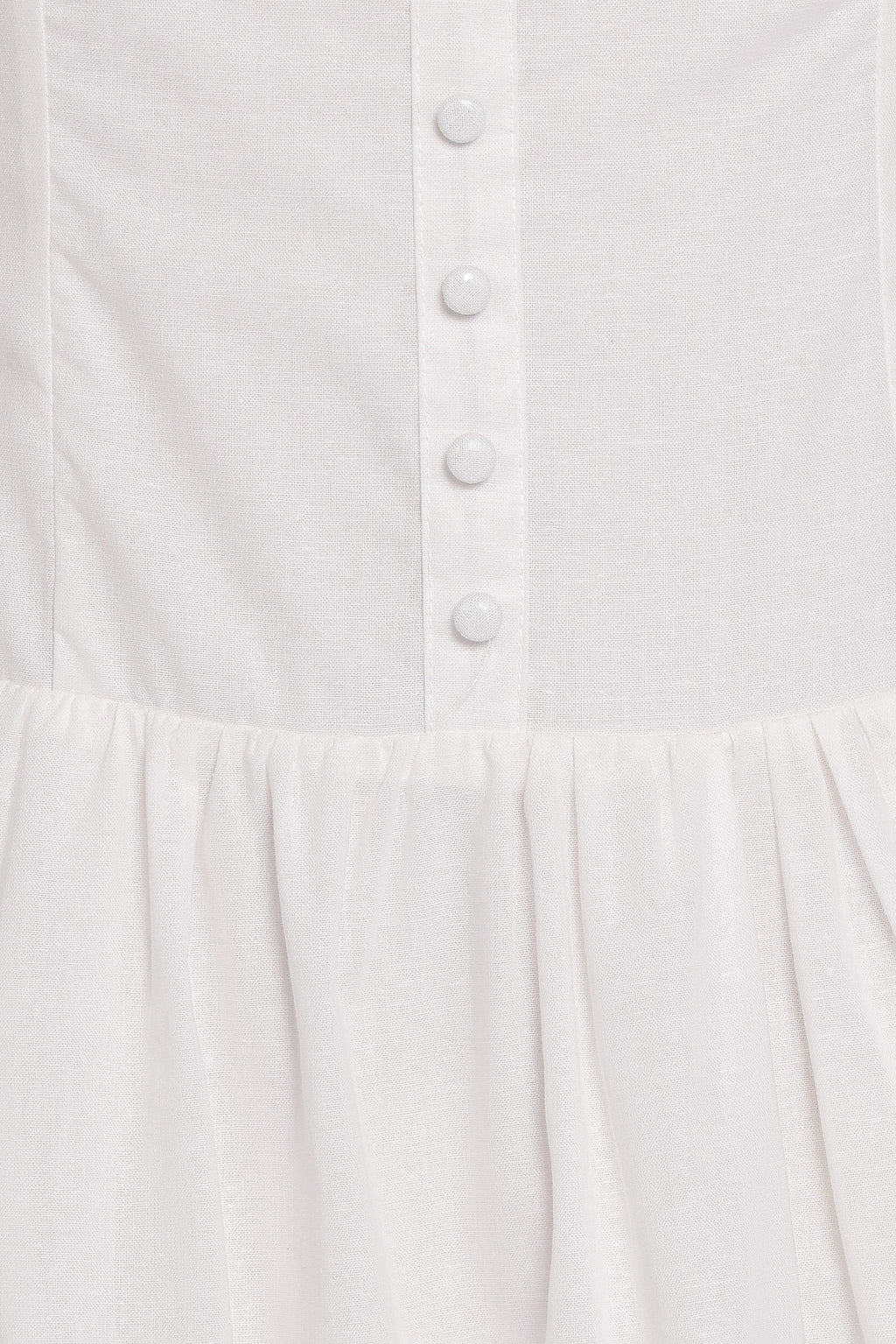 Evie Button Front Maxi Dress - White