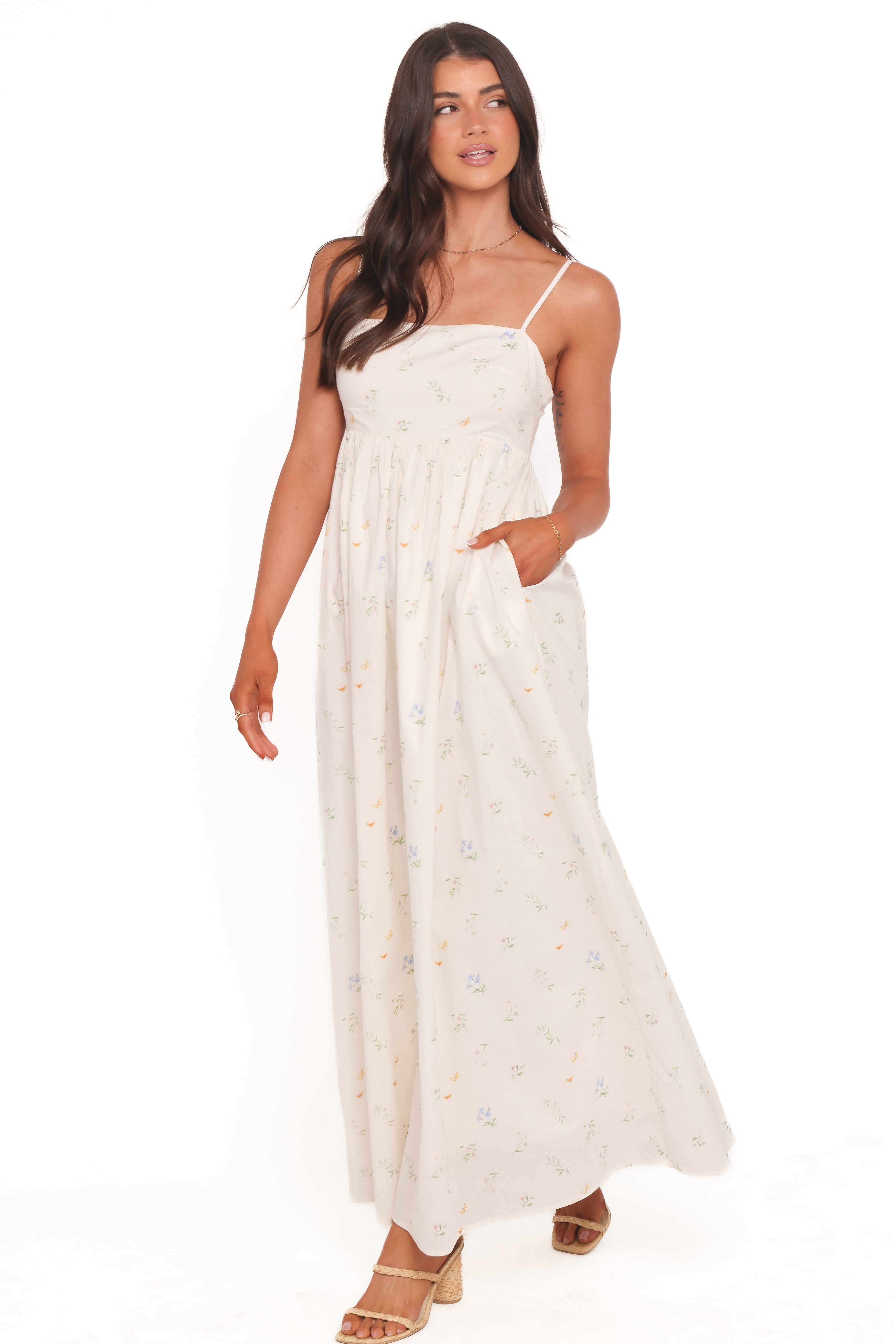 Odessa Maxi Dress - White Floral