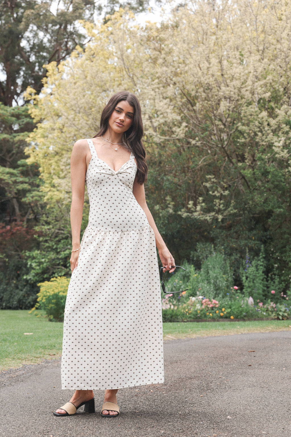 Sophina Midi Dress - Black Polka Dot