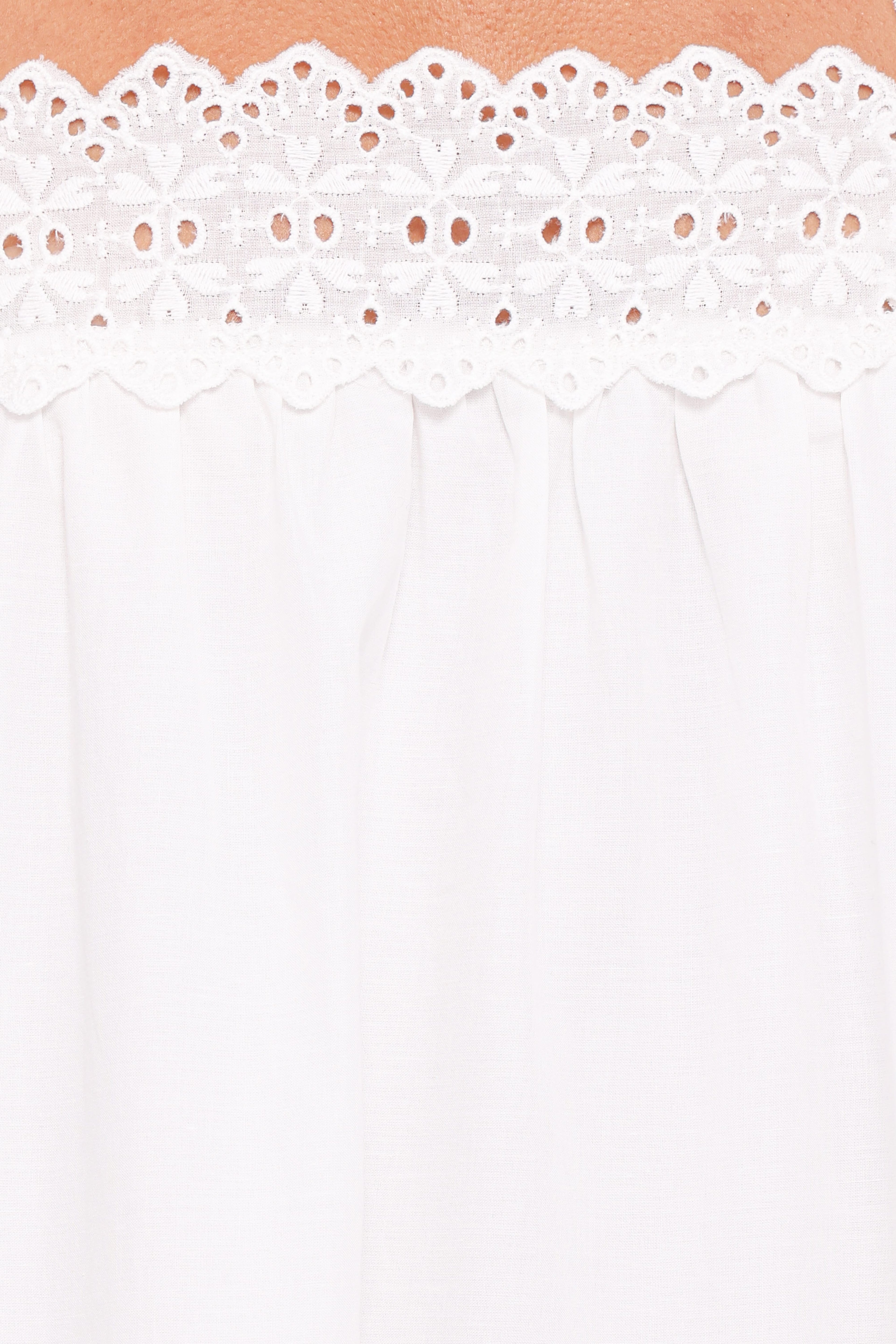 Winora Midi Dress - White Broderie